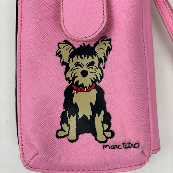 Marc Tetro pink Yorkie Dog wristlet bag - Picture 3 of 12